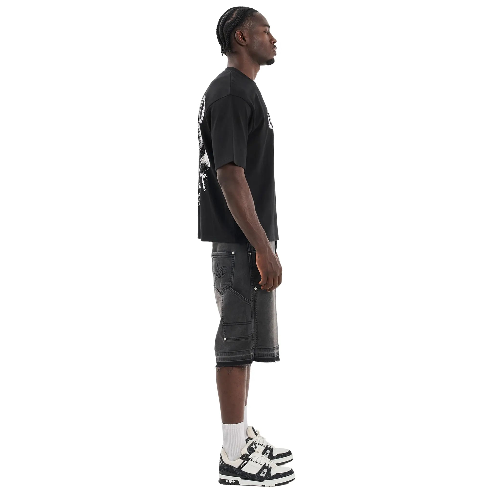 Side View of Legende Paris Diamond Black T-Shirt